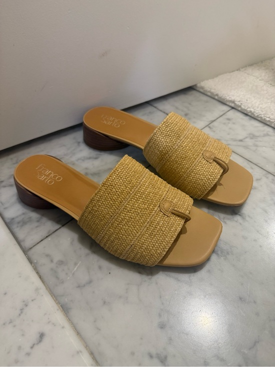 Franco Sarto Shoes - Franco Sarto Tan Woven Flip Flop Sandals